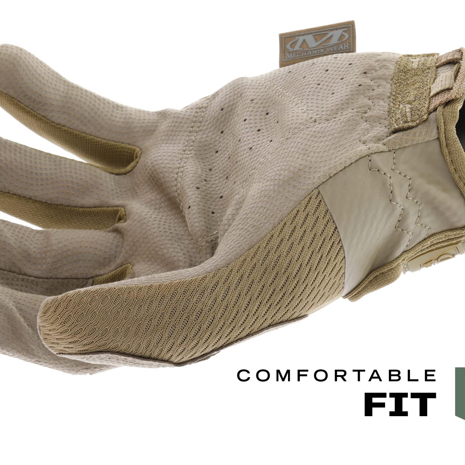 Mechanix Wear secure-fit wrist closure and adjustable strap prevent debris entry.