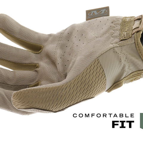 Mechanix Wear secure-fit wrist closure and adjustable strap prevent debris entry.