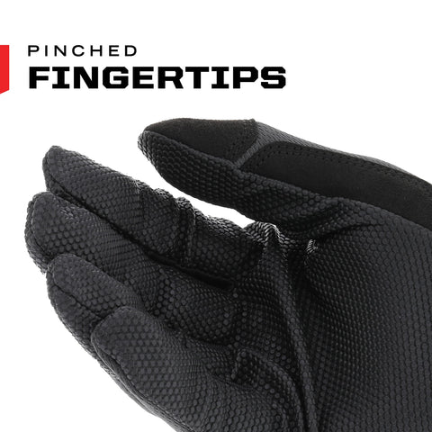Mechanix Wear Specialty Grip gloves pinched fingertip design enhances dexterity.