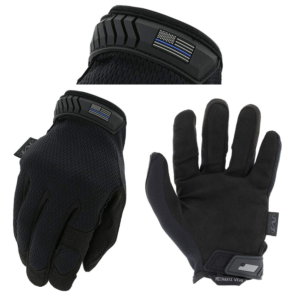 Mechanix Wear Thin Blue Line Covert gloves with back mesh for cooler wear.
