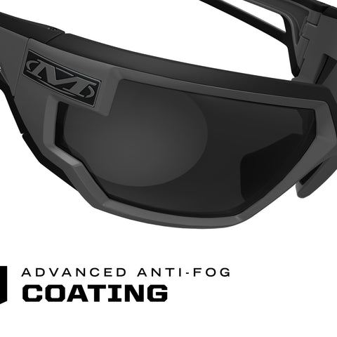 Mechanix Wear Vision Type-X wraparound design provides unobstructed peripheral view.