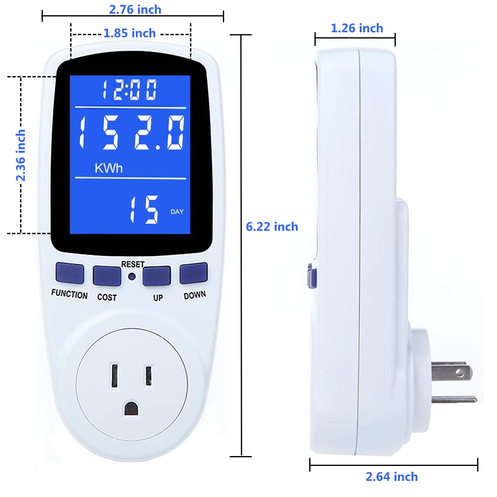 Mecheer watt meter plug with durable build for home or office.