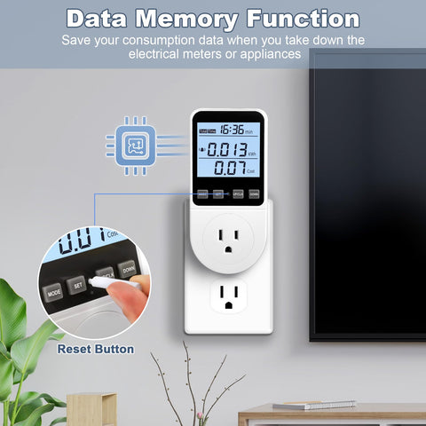 Mecheer watt meter plug US socket fits standard outlets