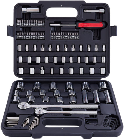 MECHMAX 120-piece socket set shown in an organized case for quick tool access.