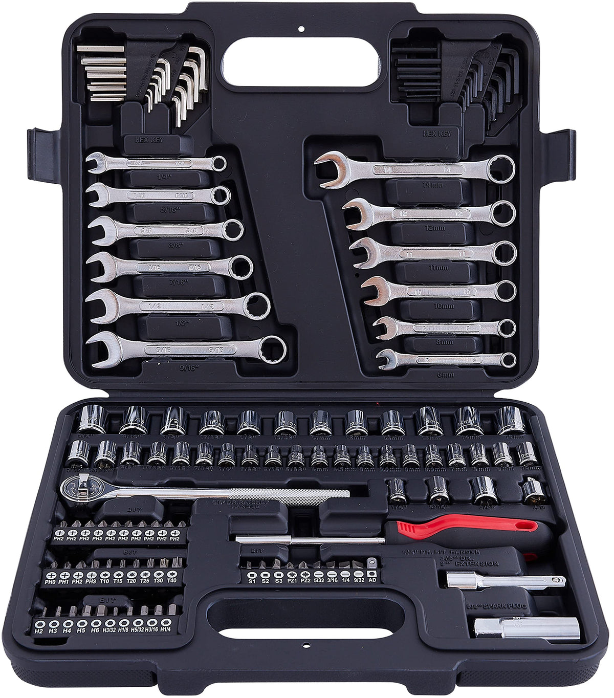 MECHMAX 121-piece tool kit case keeps everything organized for quick home and auto repairs