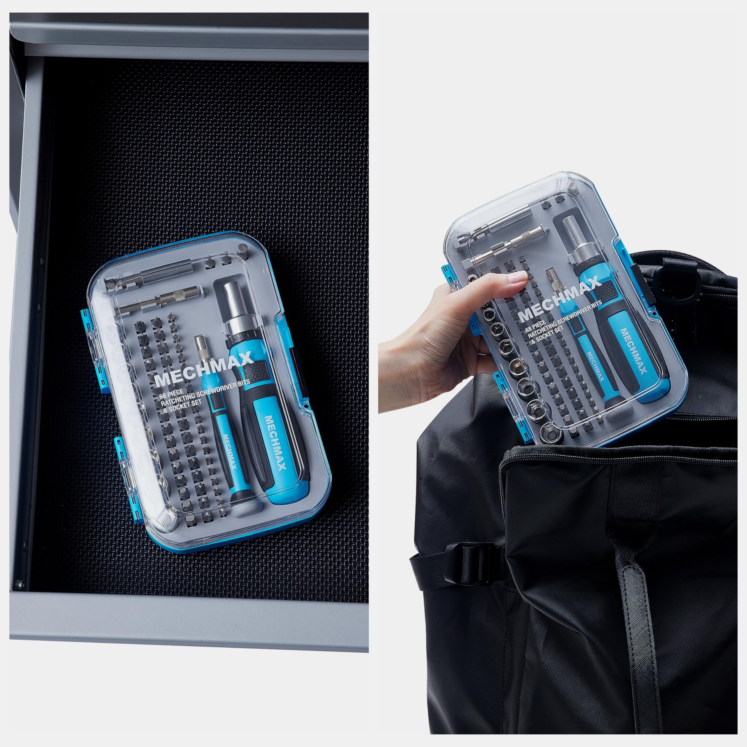 MECHMAX labeled bit slots ensure easy organization and quick tool retrieval