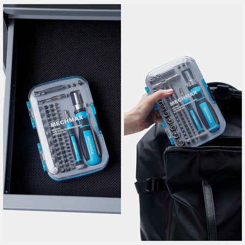 MECHMAX labeled bit slots ensure easy organization and quick tool retrieval