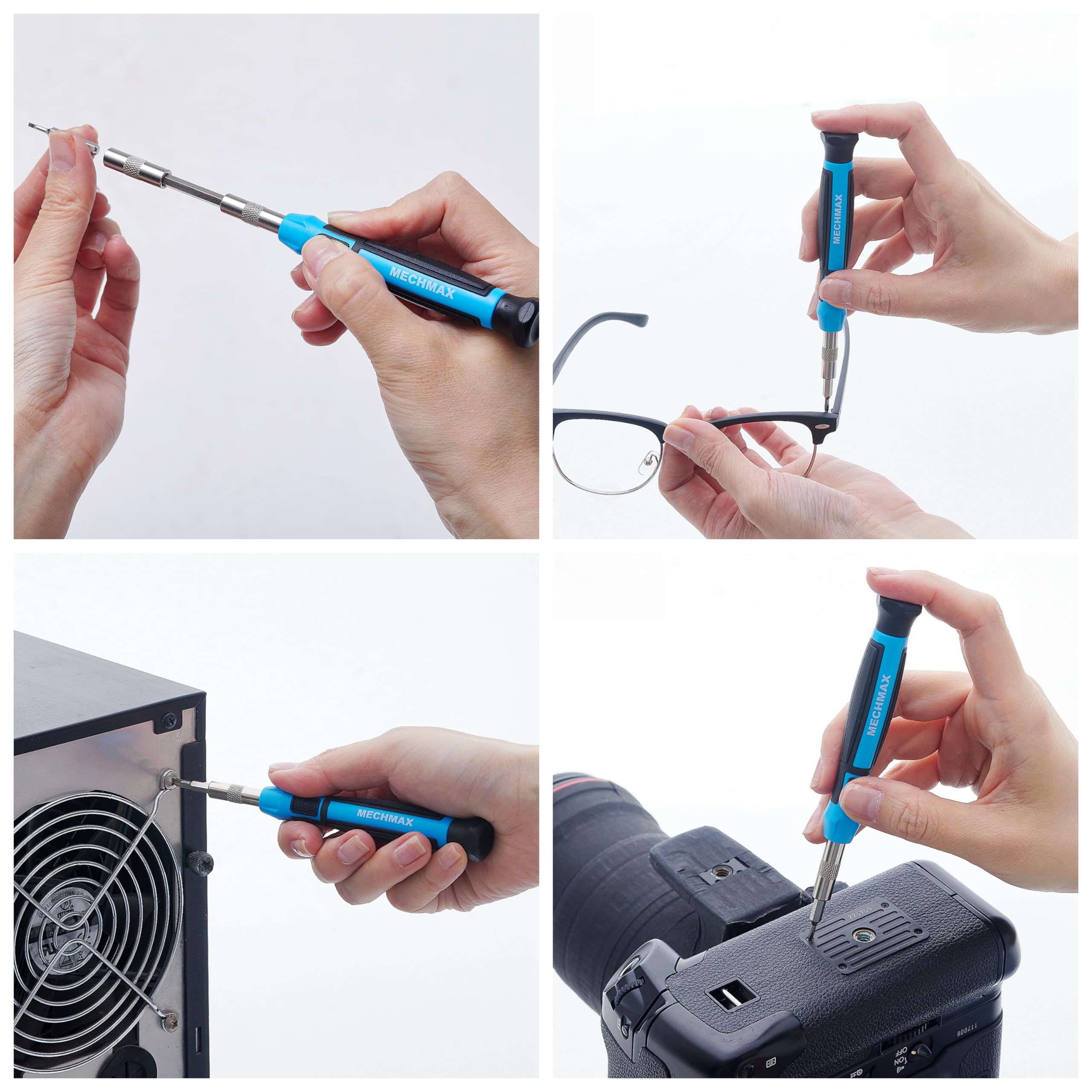 MECHMAX transparent impact-resistant case with labeled slots for secure transport