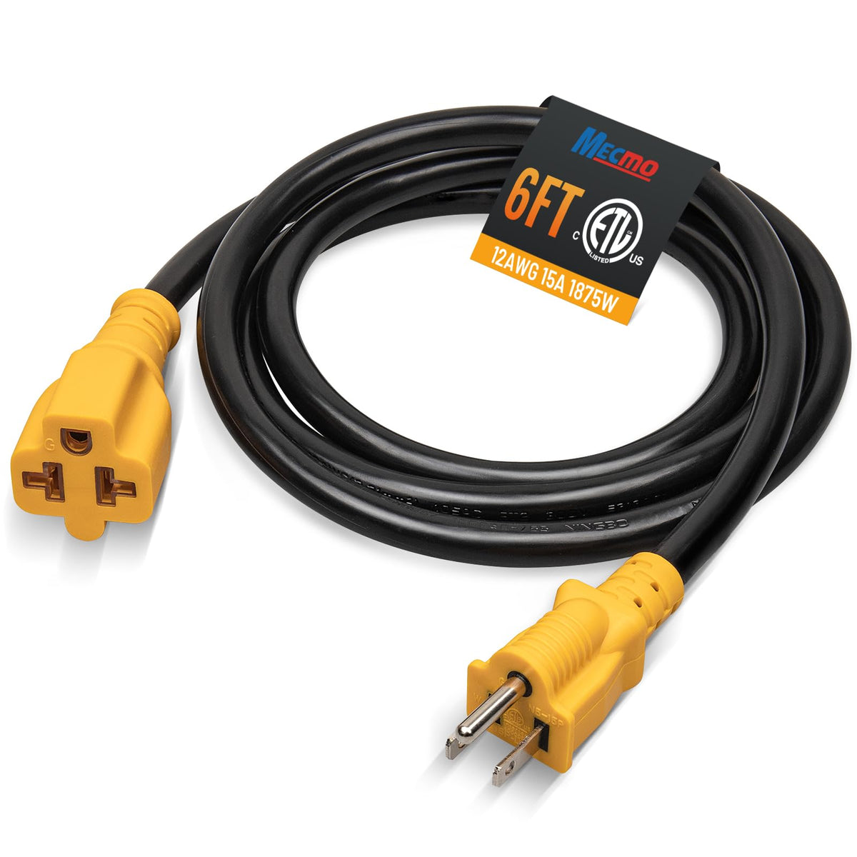 MECMO 6ft 12AWG extension cable in use for flexible power delivery