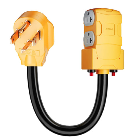 MECMO adapter in real-world setup powering heater and tools.