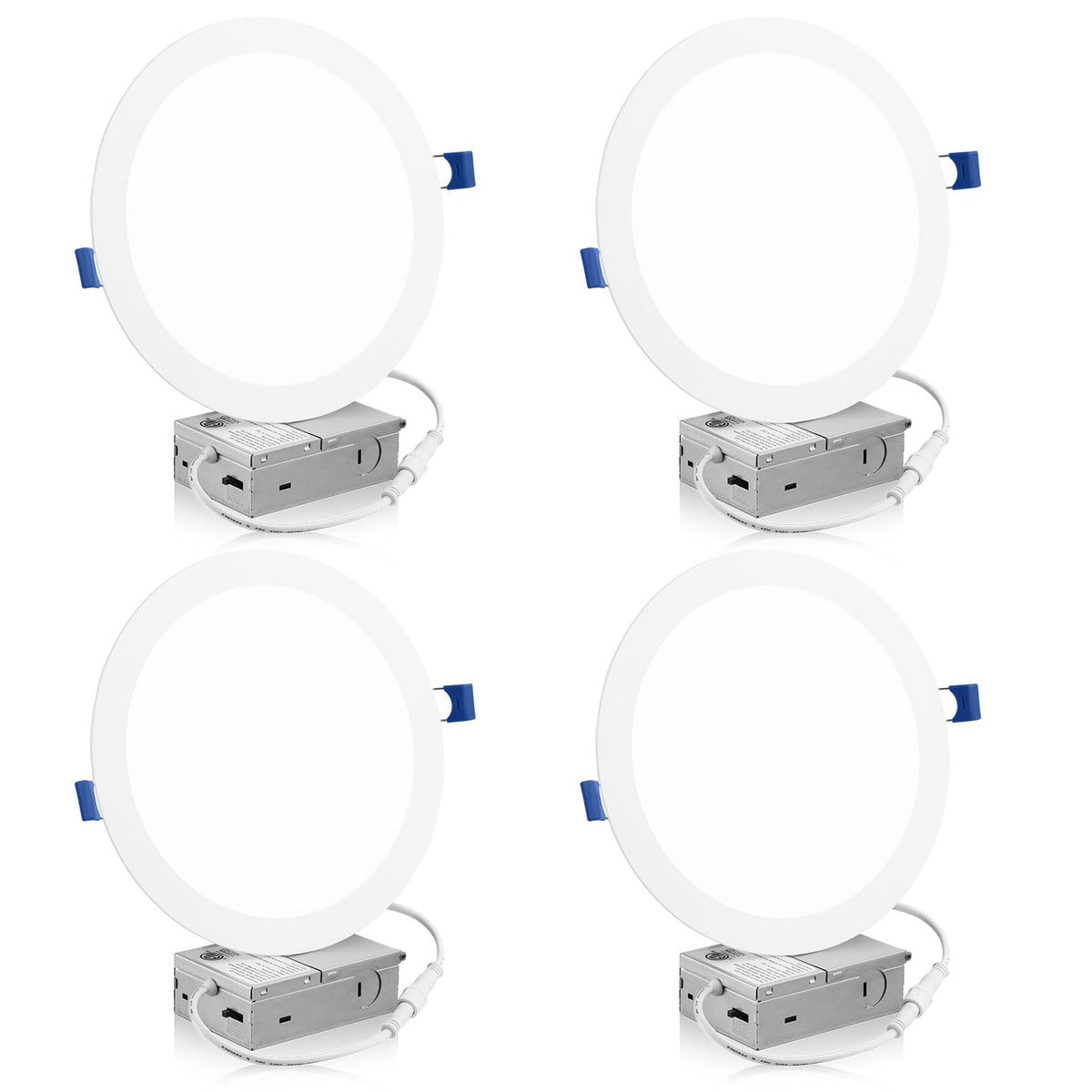 Meconard 4-pack 8-inch LED recessed light demonstrates quick, clean ceiling install.