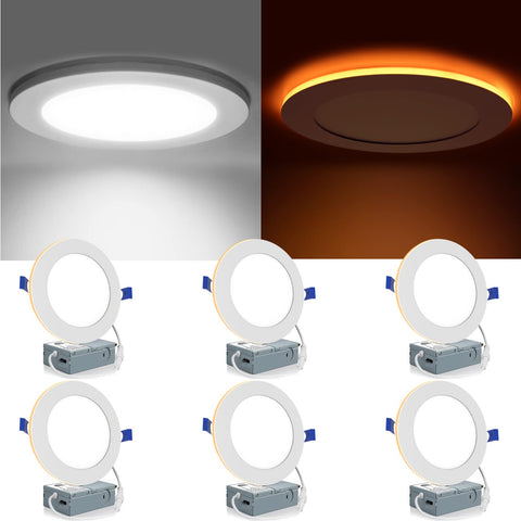 Meconard 6-pack 6-inch LED downlights for uniform ceiling illumination