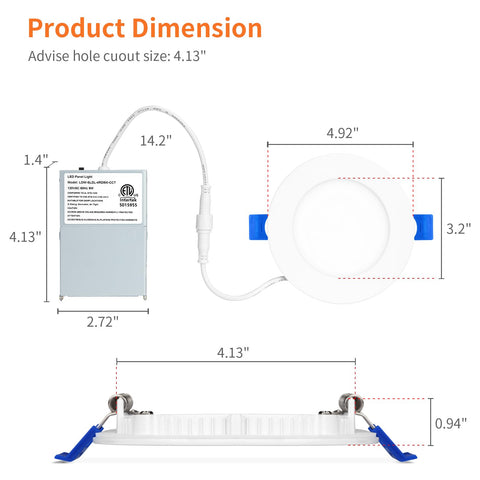 Meconard ultra-thin dimmable wafer downlight for adjustable brightness