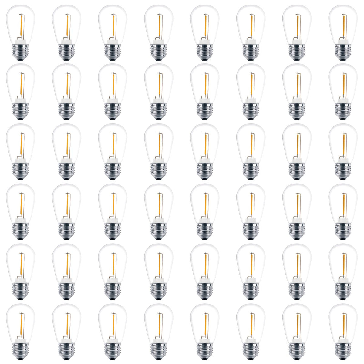 Meconard S14 LED bulbs pack view for outdoor lighting ready to install.