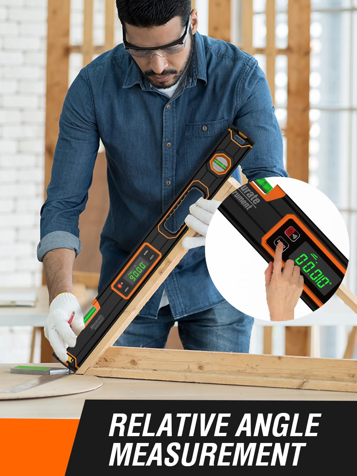 Mecurate 24 inch digital level audible alerts confirm angles without constant squinting