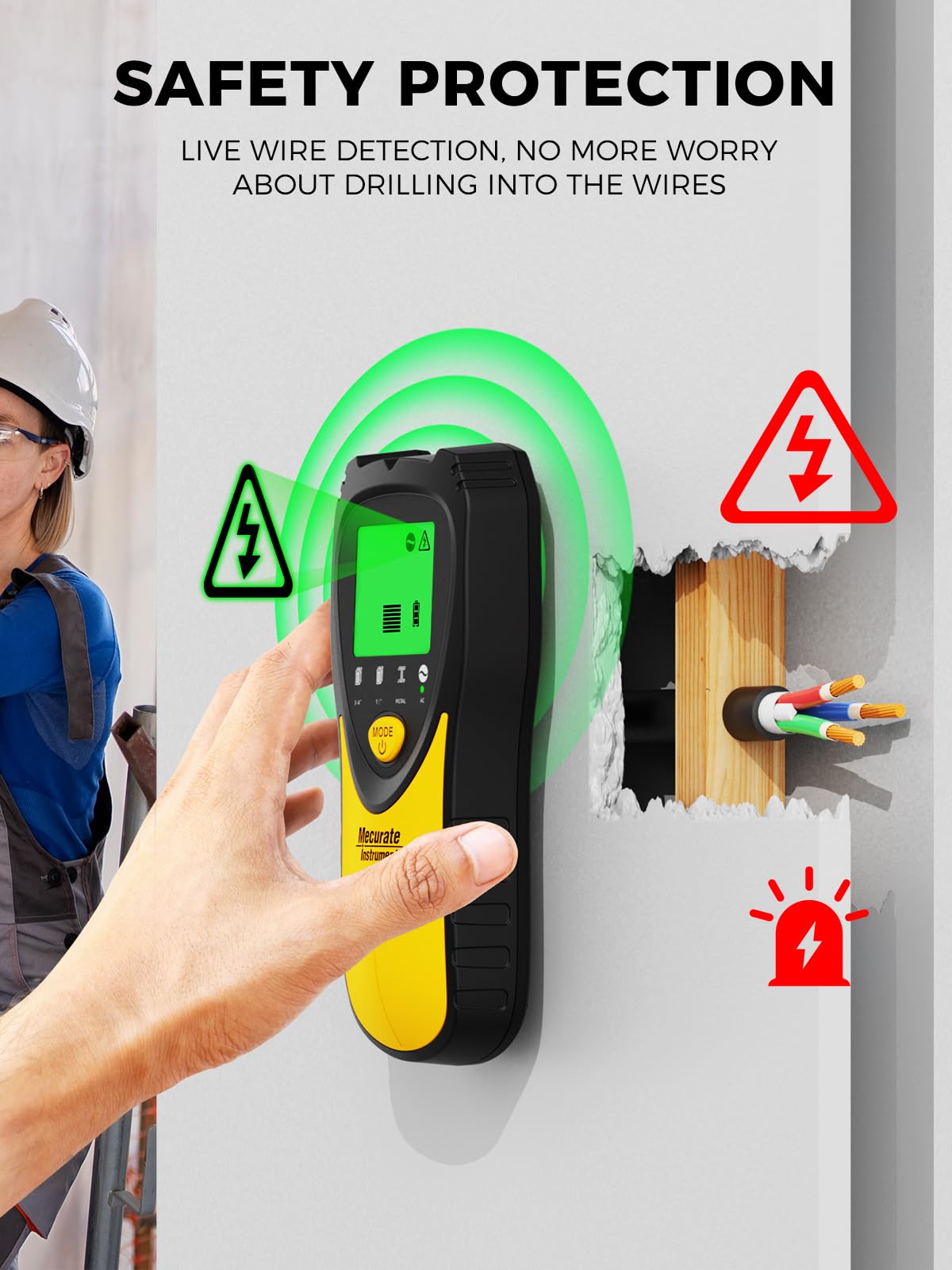 Mecurate bright LCD screen shows real-time data for easy project planning.