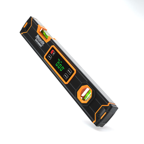 Mecurate digital level 15.7 inch LCD display showing precise readings
