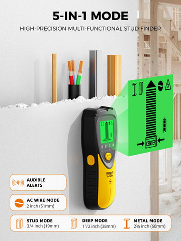 Mecurate AC live-wire detection warns before drilling for safer projects.