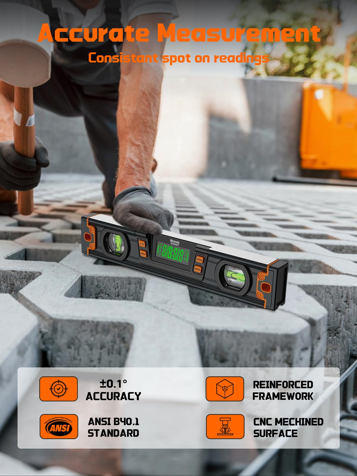 Mecurate magnetic-base torpedo level securely attaches to metal surfaces for hands-free use.