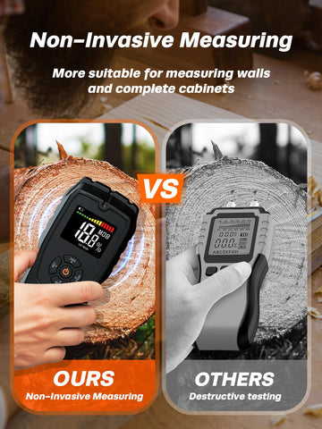 Mecurate Moisture Meter in 9-density setting for precise readings.