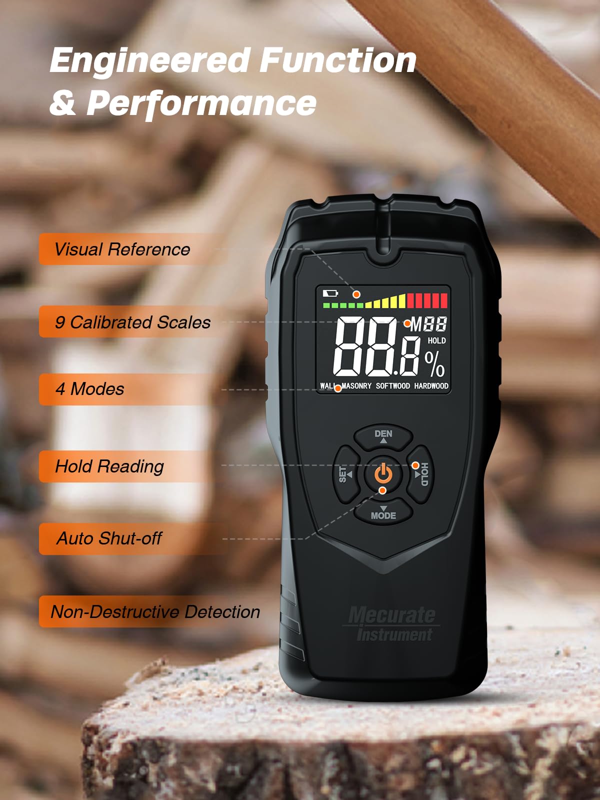 Mecurate Moisture Meter carrying bag with batteries for on-site use.