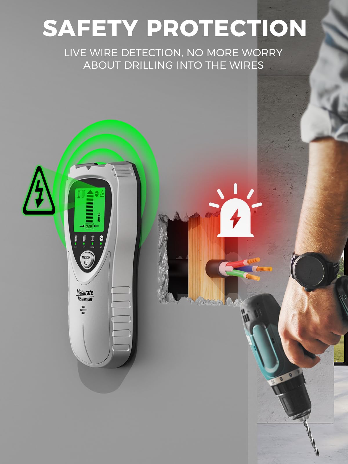 Mecurate Sliver drywall detection works best on single-layer walls