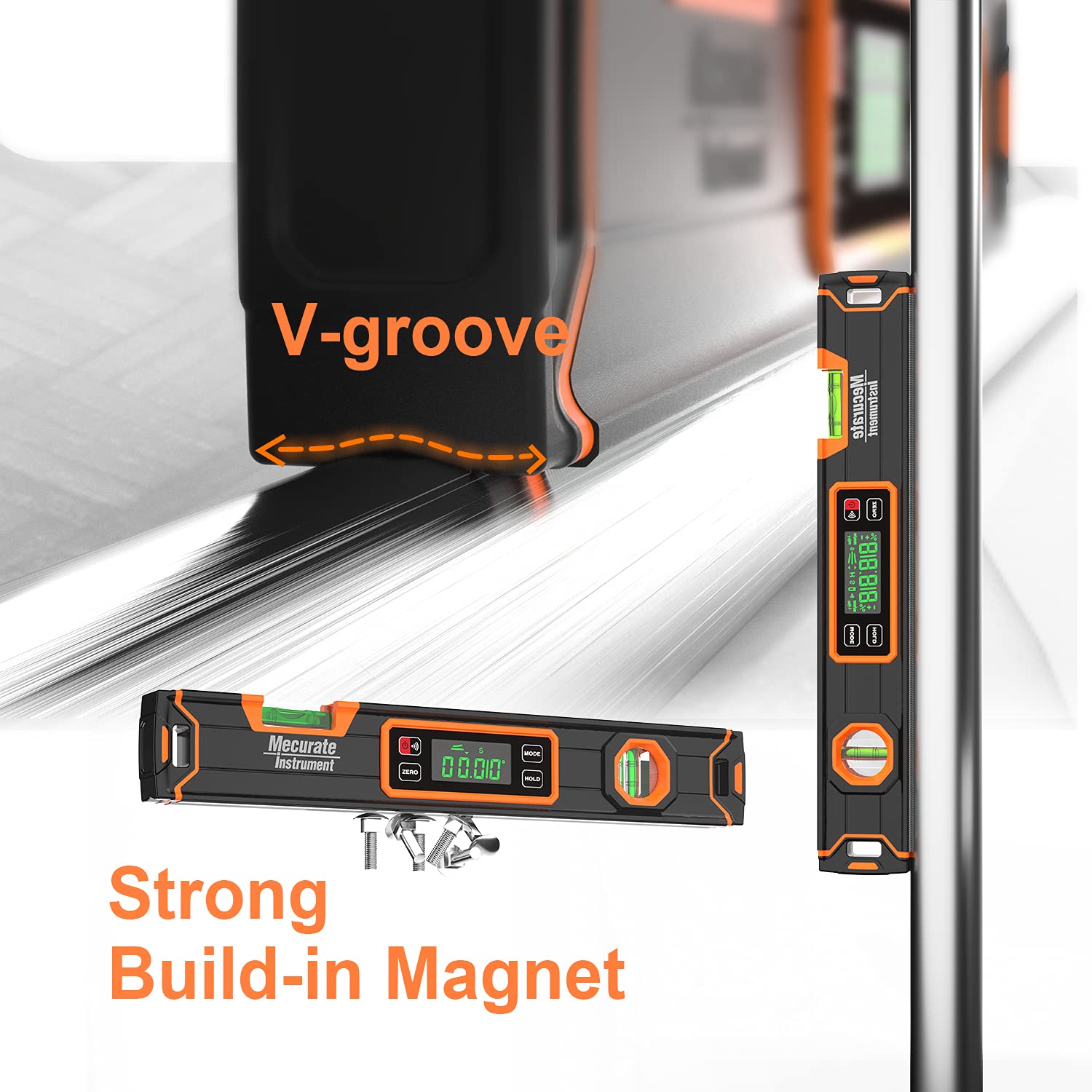 Mecurate vertical-horizontal protractor for accurate alignment