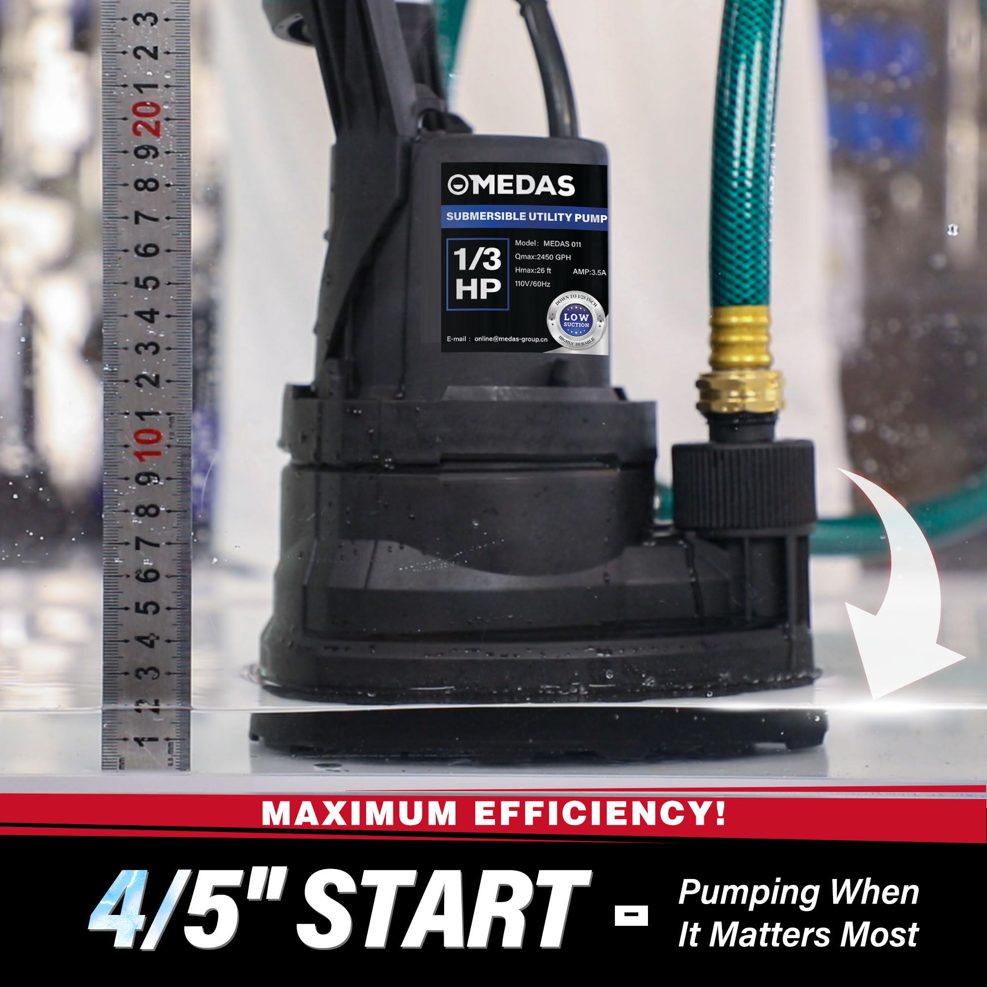 MEDAS sump pump 1 inch NPT discharge enables versatile piping options