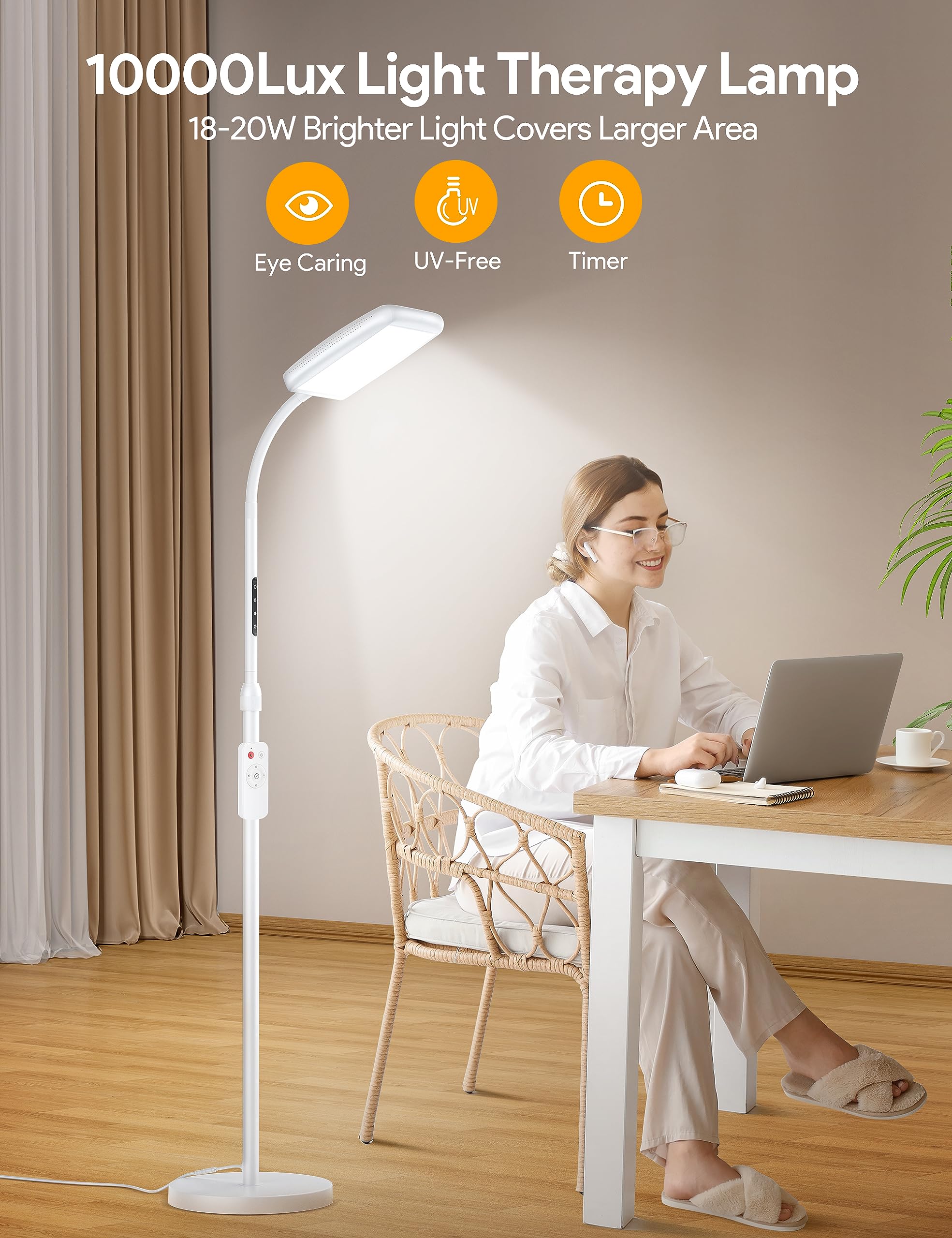 MediAcous Light Lamp UV-free full spectrum light supports eye comfort during use