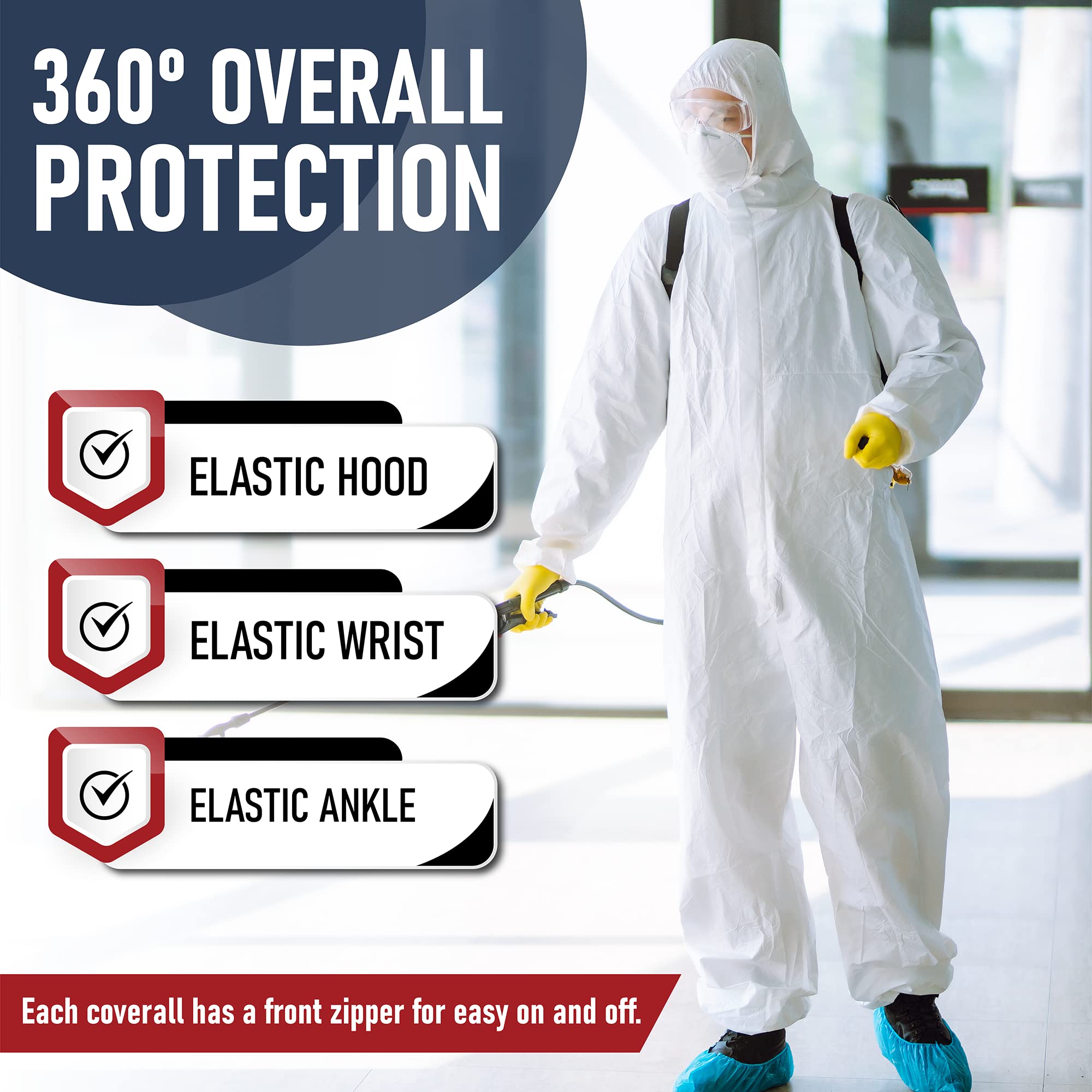 Medical Nation suit with elastic wrists and ankles ensures snug, flexible movement