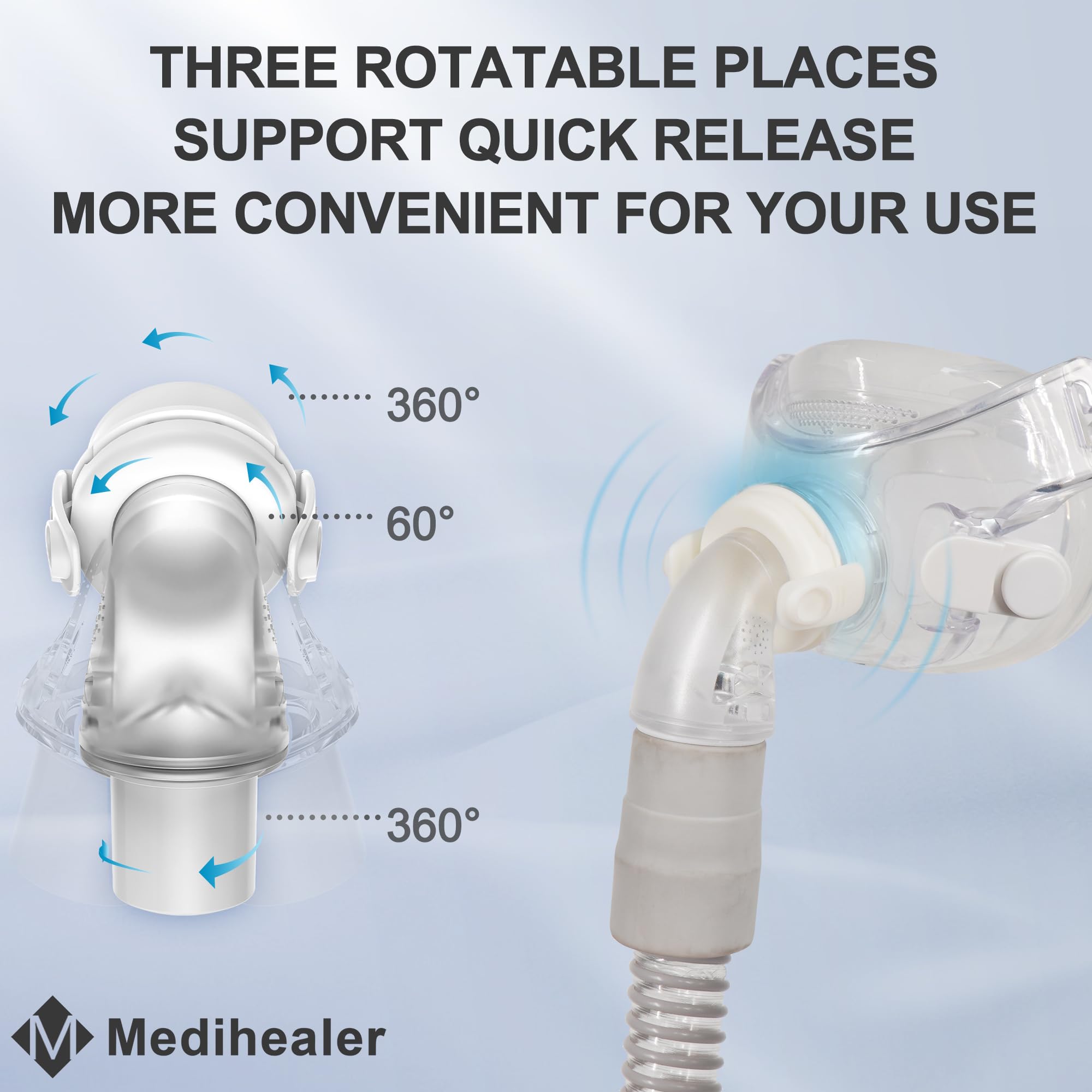Medihealer soft elastic head strap delivers comfort and fit.