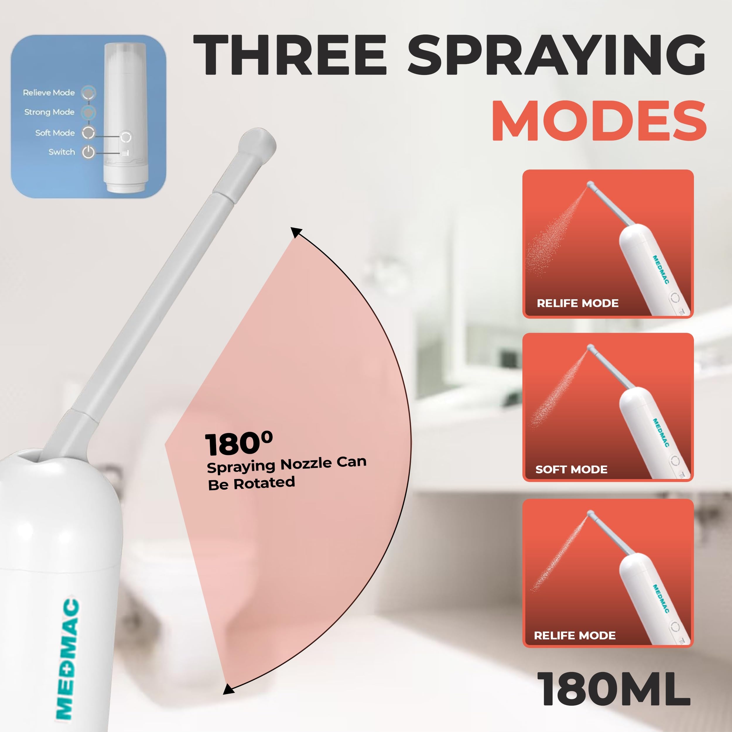 Compact travel bidet easily fits in a bag for everyday use.