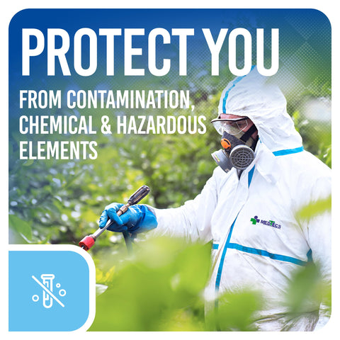 Medtecs hazmat suit PPSB laminate delivers breathable, durable protection.