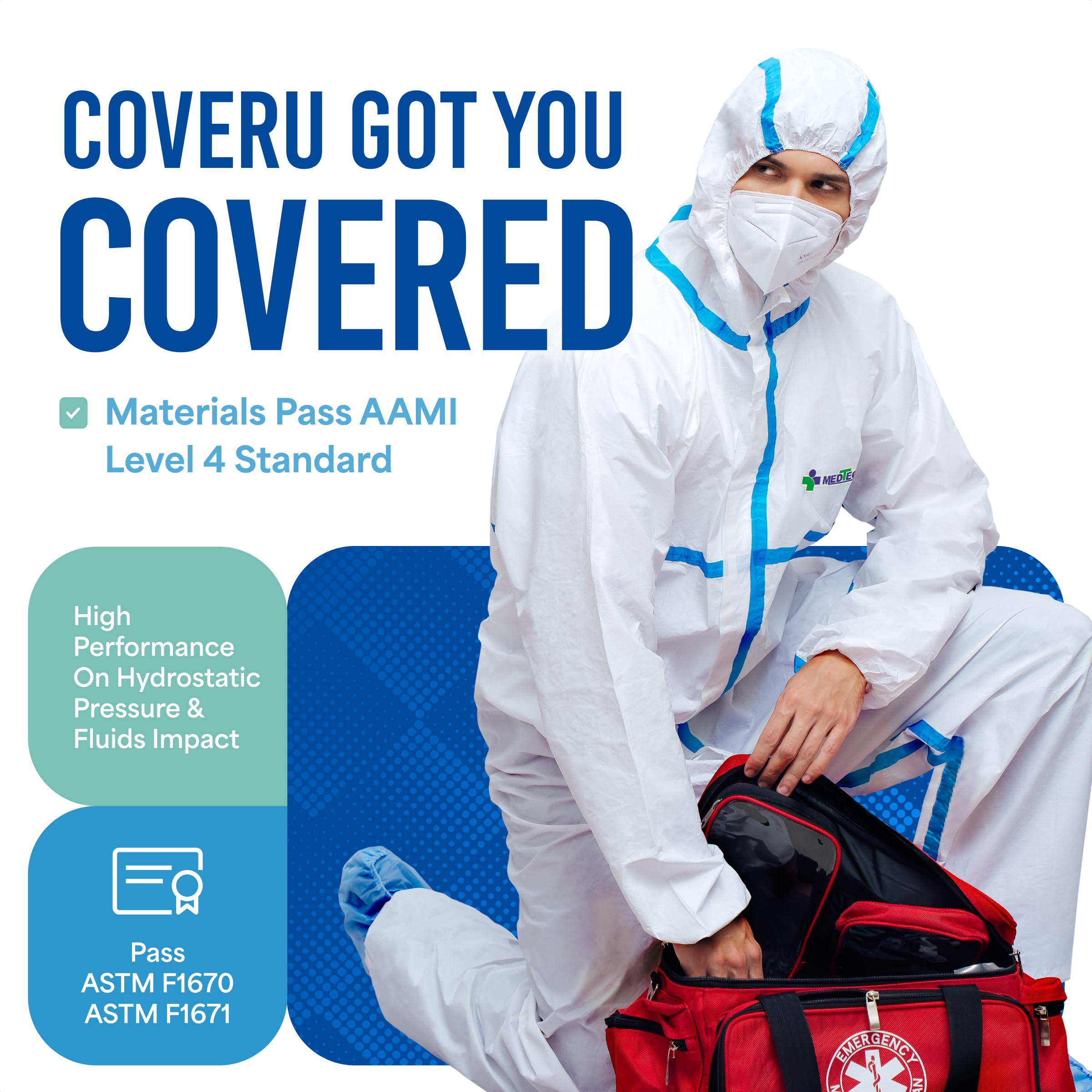 Medtecs hazmat suit sealed-tape design strengthens barrier integrity.