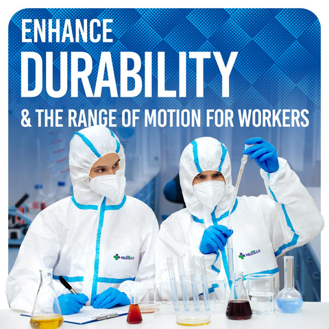 Medtecs Hazmat Suit sealed tape maintains clean, secure seams.