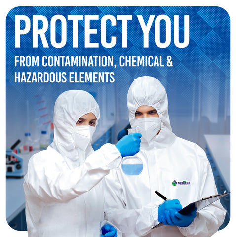 Medtecs hazmat suit supports full range of motion during work.