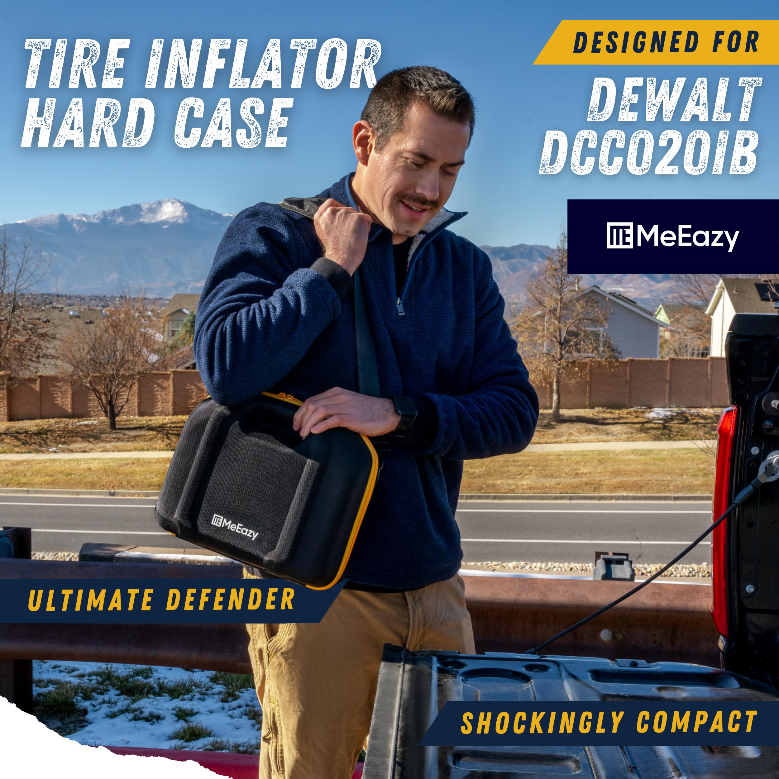 MeEazy case integrated handle and wide strap for easy mobility