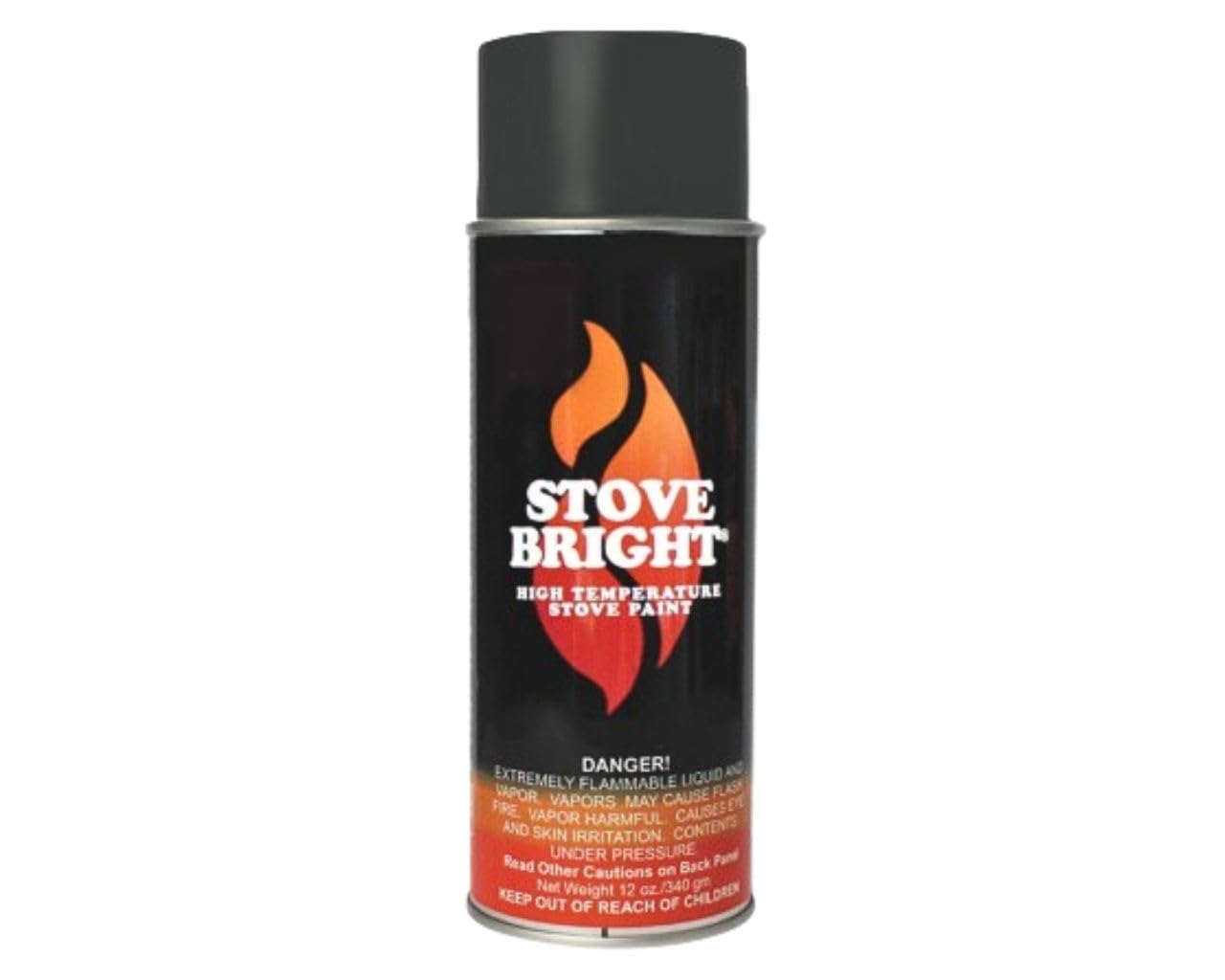 Meeco Stove Bright 6309 Metallic Black aerosol provides durable color for high-heat metal.