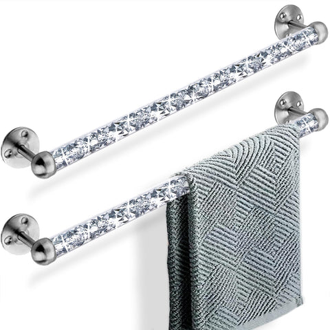 Meetart crushed diamond glass towel bar 2-pack adds modern bathroom shimmer