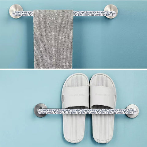Meetart space-saving bathroom organization with dual towel bars in compact setup