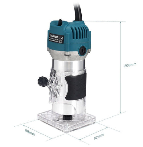 Mefape router at 30,000 RPM enabling efficient material removal on wood.