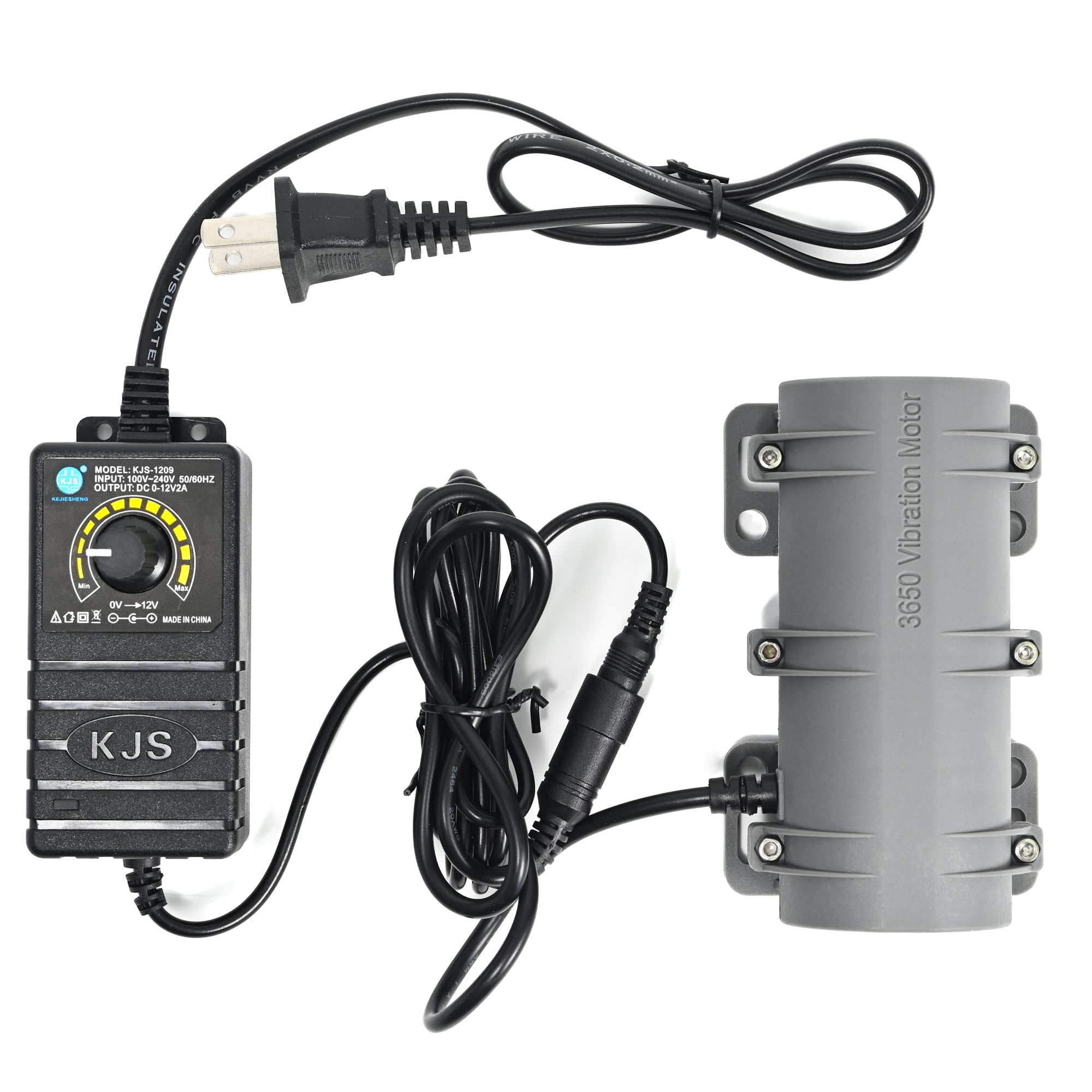 Mefape 3800RPM motor front view with nylon housing for compact installation