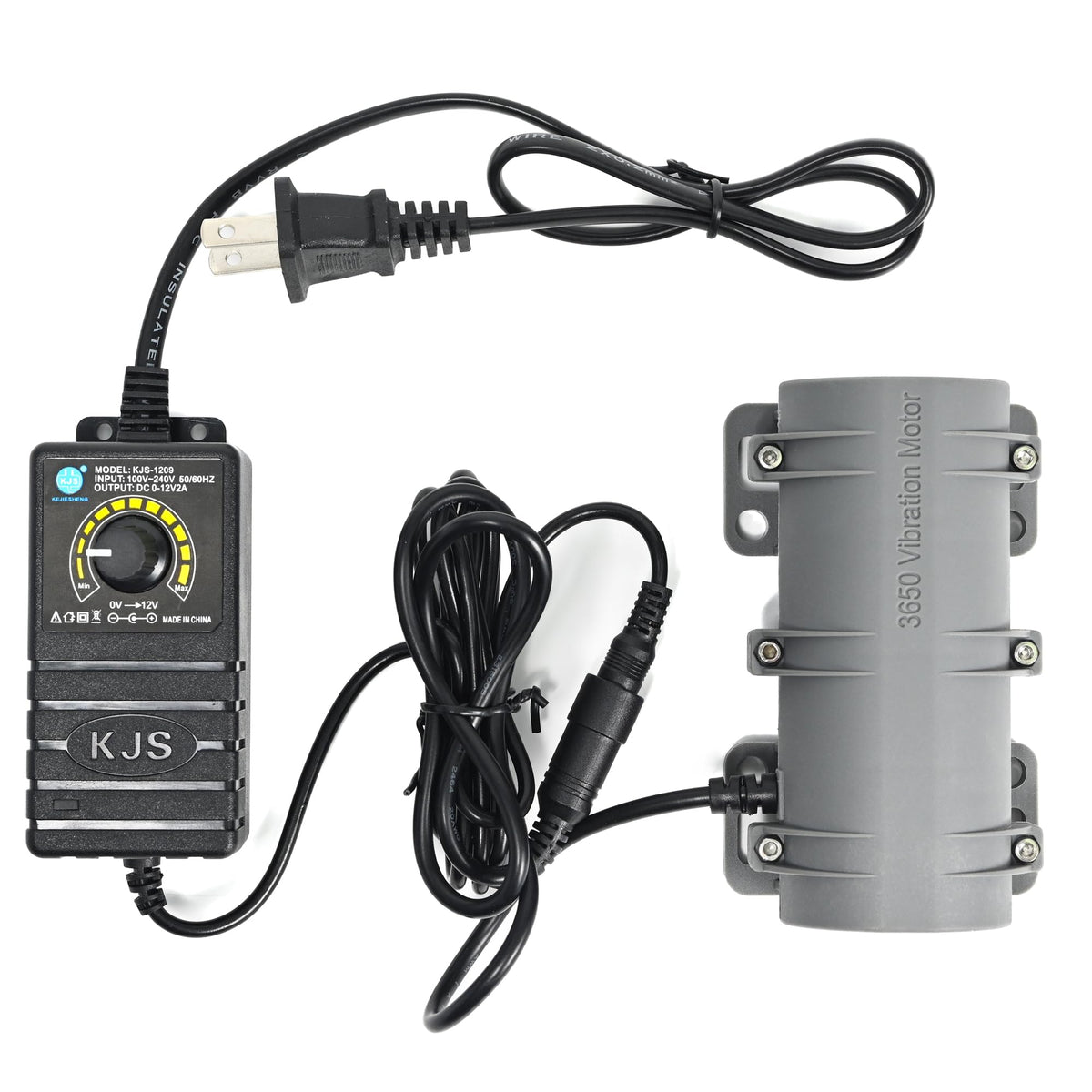 Mefape 3800RPM motor front view with nylon housing for compact installation