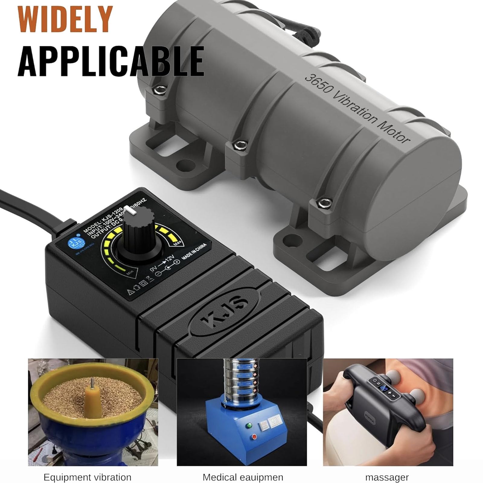 Mefape vibration motor in a massage chair showing targeted pulses