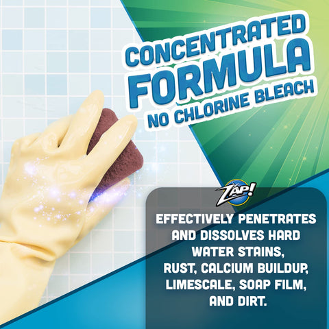 Megabrite ZAP! calcium limescale remover targeting hard water deposits