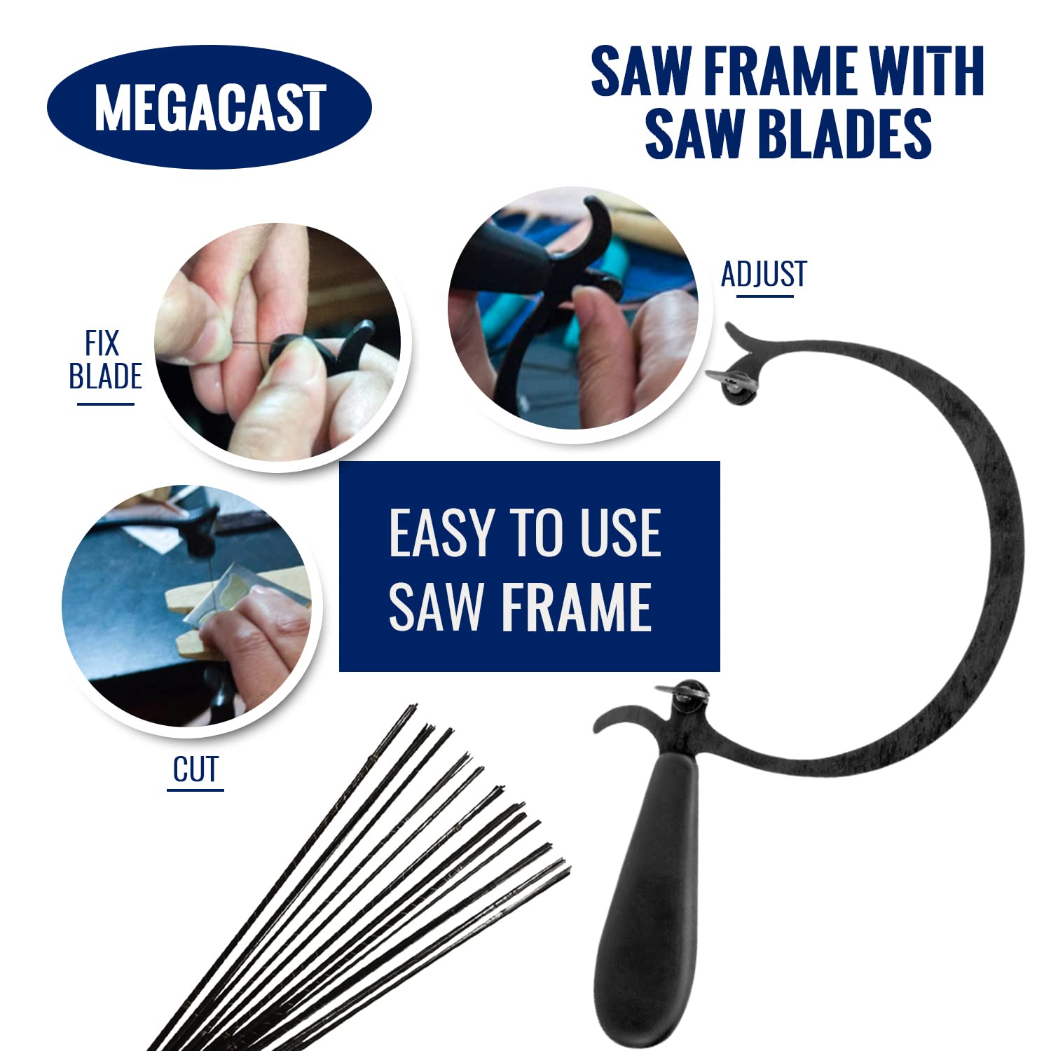 MegaCast 144-piece blades set for metal, wood, and plastic projects.