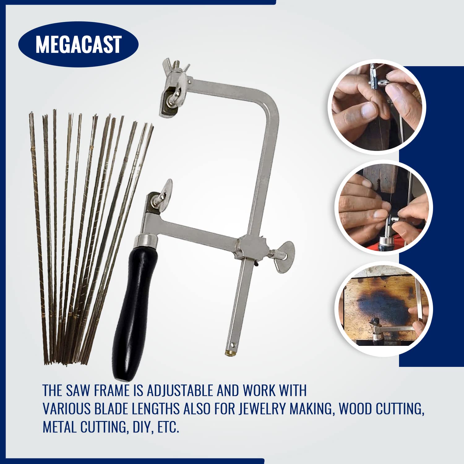 MegaCast adjustable blade-length from 3 to 14.4 cm for flexible setups