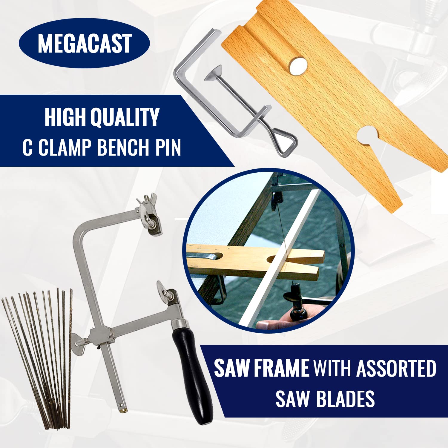 MegaCast adjustable frame enables precise tension and cut accuracy.