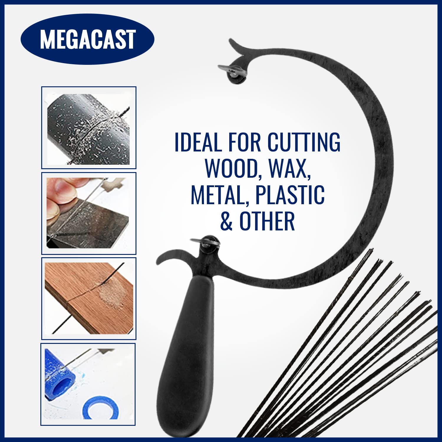 MegaCast curved jeweler's saw in action for intricate jewelry designs.