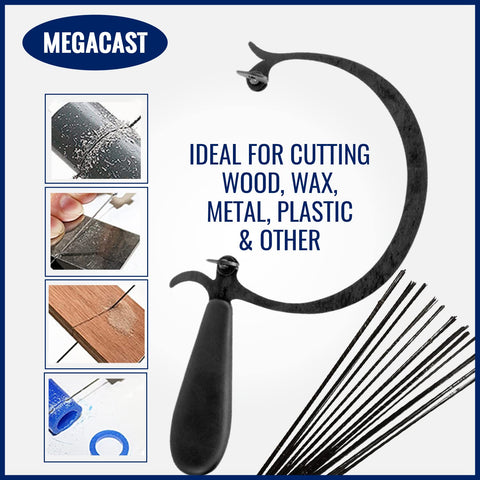 MegaCast curved jeweler's saw in action for intricate jewelry designs.